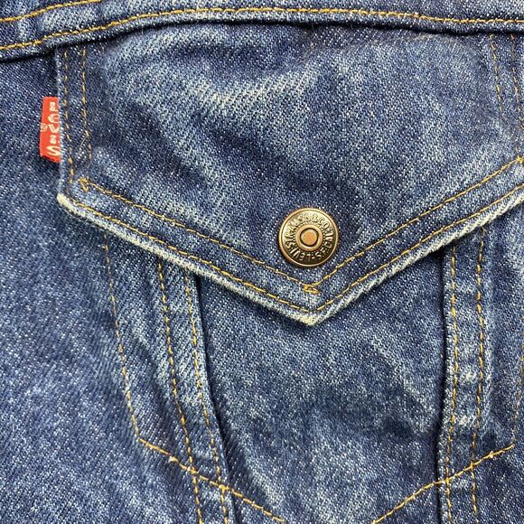 Levis Trucker Jacket M Blue Sherpa Lined Vintage Denim Made in USA 70s/80s - Picture 3 of 16